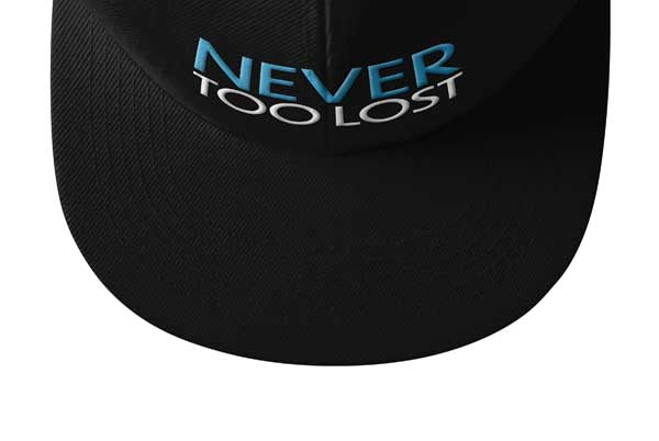 Never Too Lost To Be Found - Black Snapback Hat
