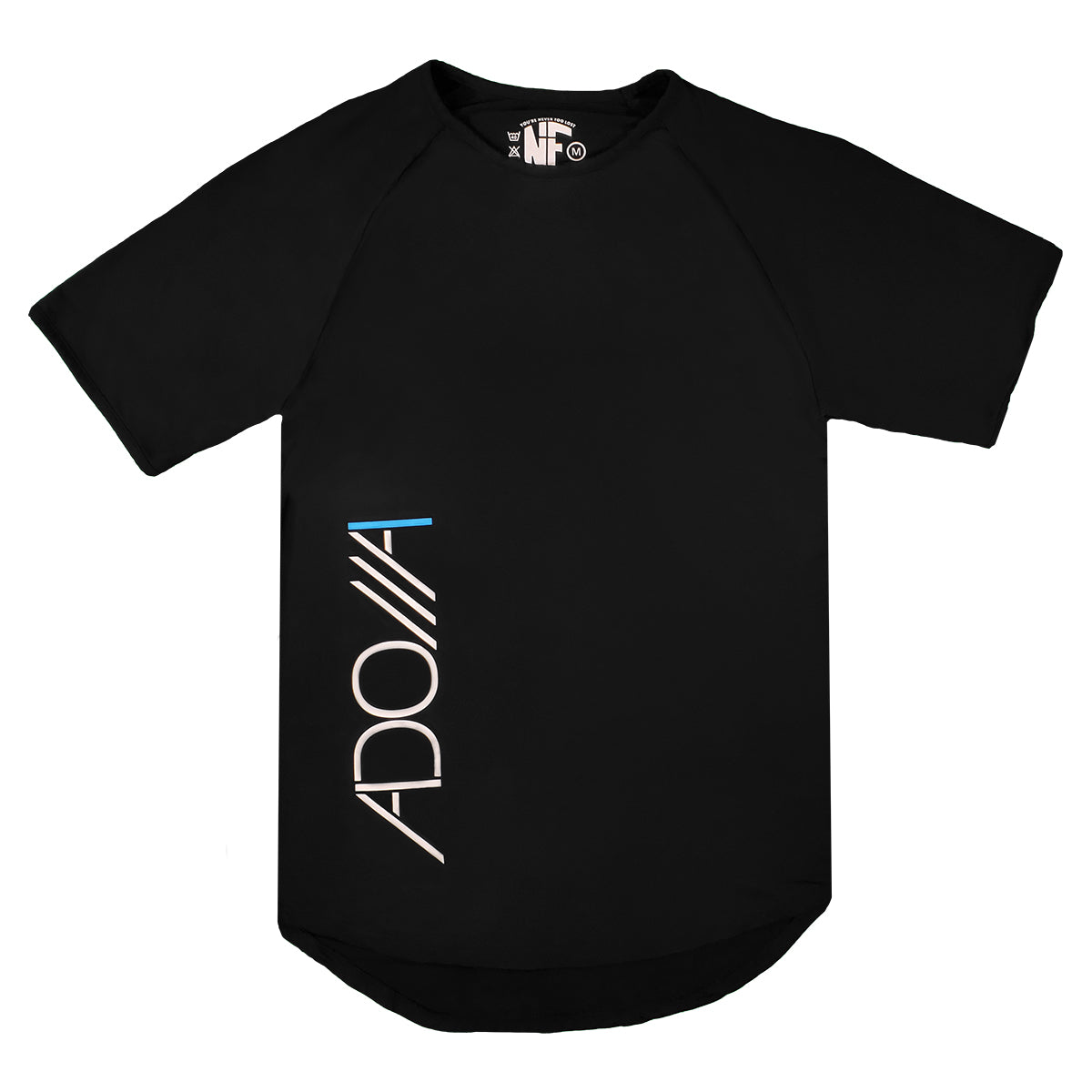 A wine-red bamboo t-shirt featuring sporty "Adonai," a Hebrew name for God, design from Now Found Apparel.