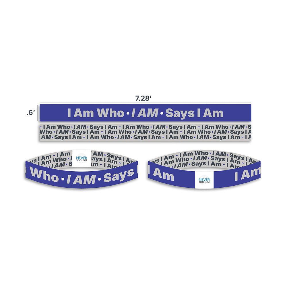 Identity Blue - I am who I AM says I am - Stretch Wristband