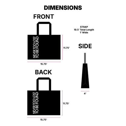 Midnight Black Never Too Lost To Be Found - Tote Bag