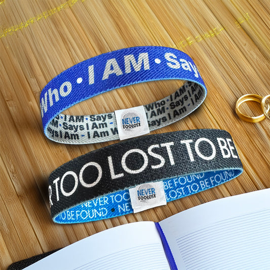 Midnight Black Never Too Lost To Be Found - Stretch Wristband