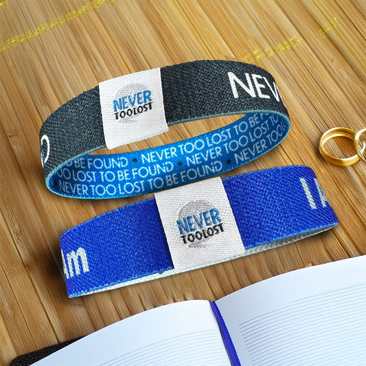 Midnight Black Never Too Lost To Be Found - Stretch Wristband