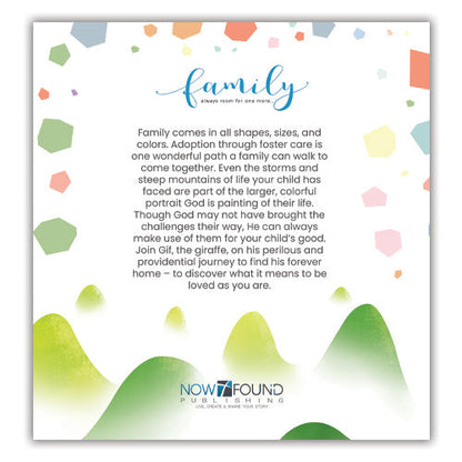 family always room for one more at the top of the rear cover for loved as you are christian book for christian adoption by steven cohen and now found publishing