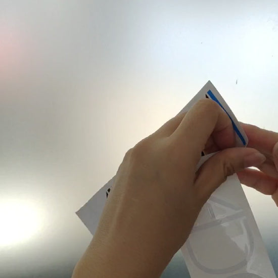 Video showing a vinyl sticker featuring the word "Adonai," a Hebrew name for God, from Now Found christian apparel.