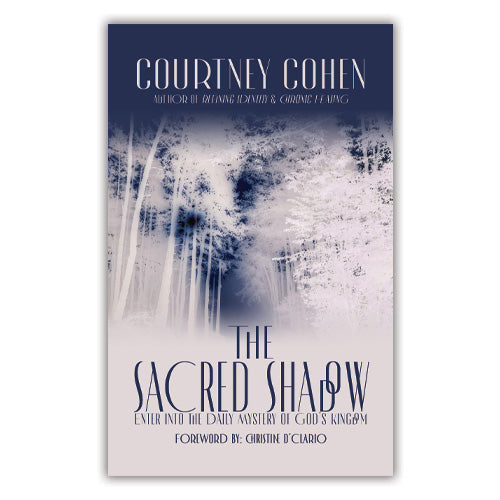 The Sacred Shadow by Courtney Cohen Paperback cover with a negative image of a shadowed forest