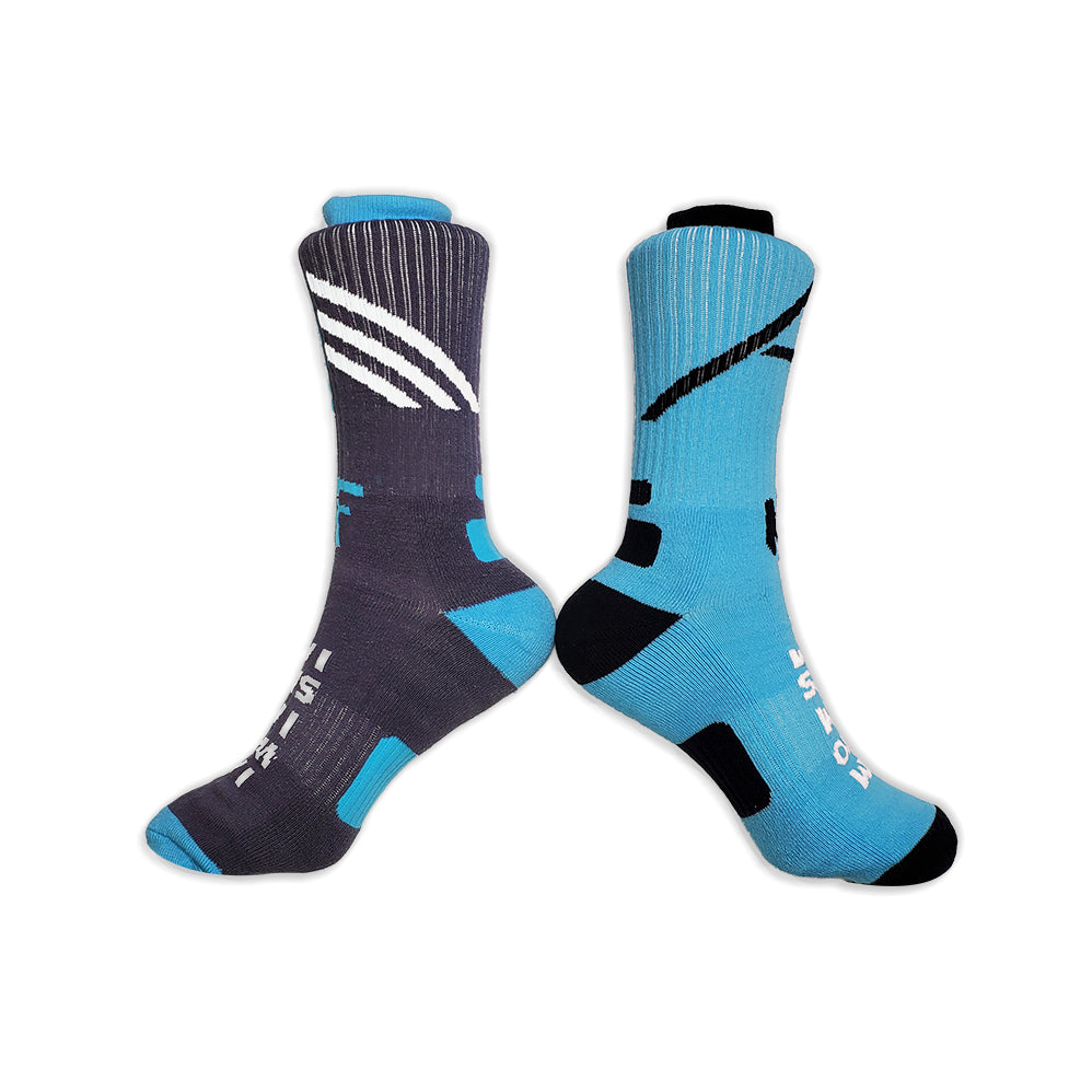 Sky Blue I AM - Knit Crew Socks